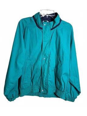 Vintage Tip Top Tailors Teal Windbreaker Jacket mens M/M